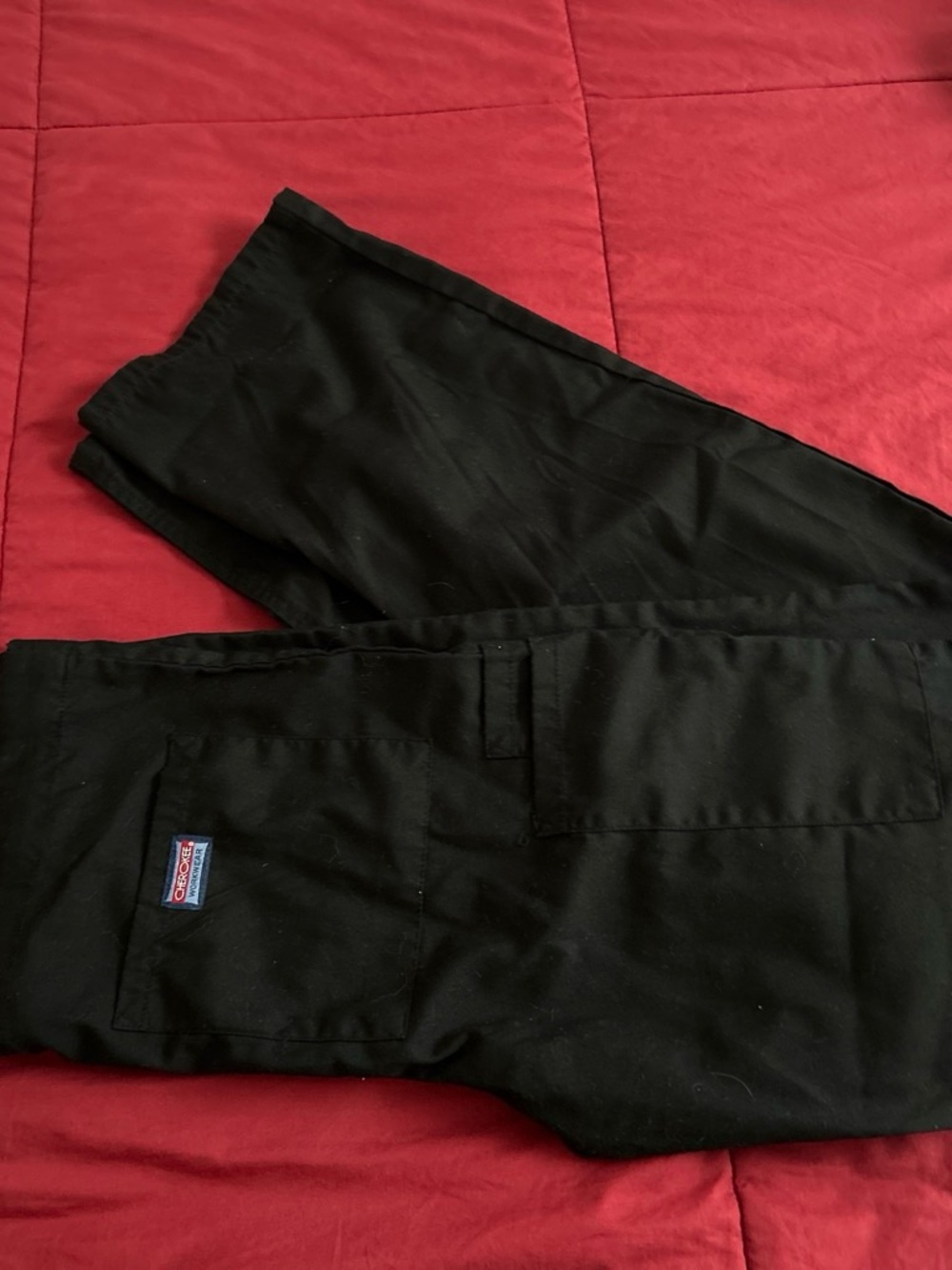 Cherokee Black Straight Leg Scrub Pants